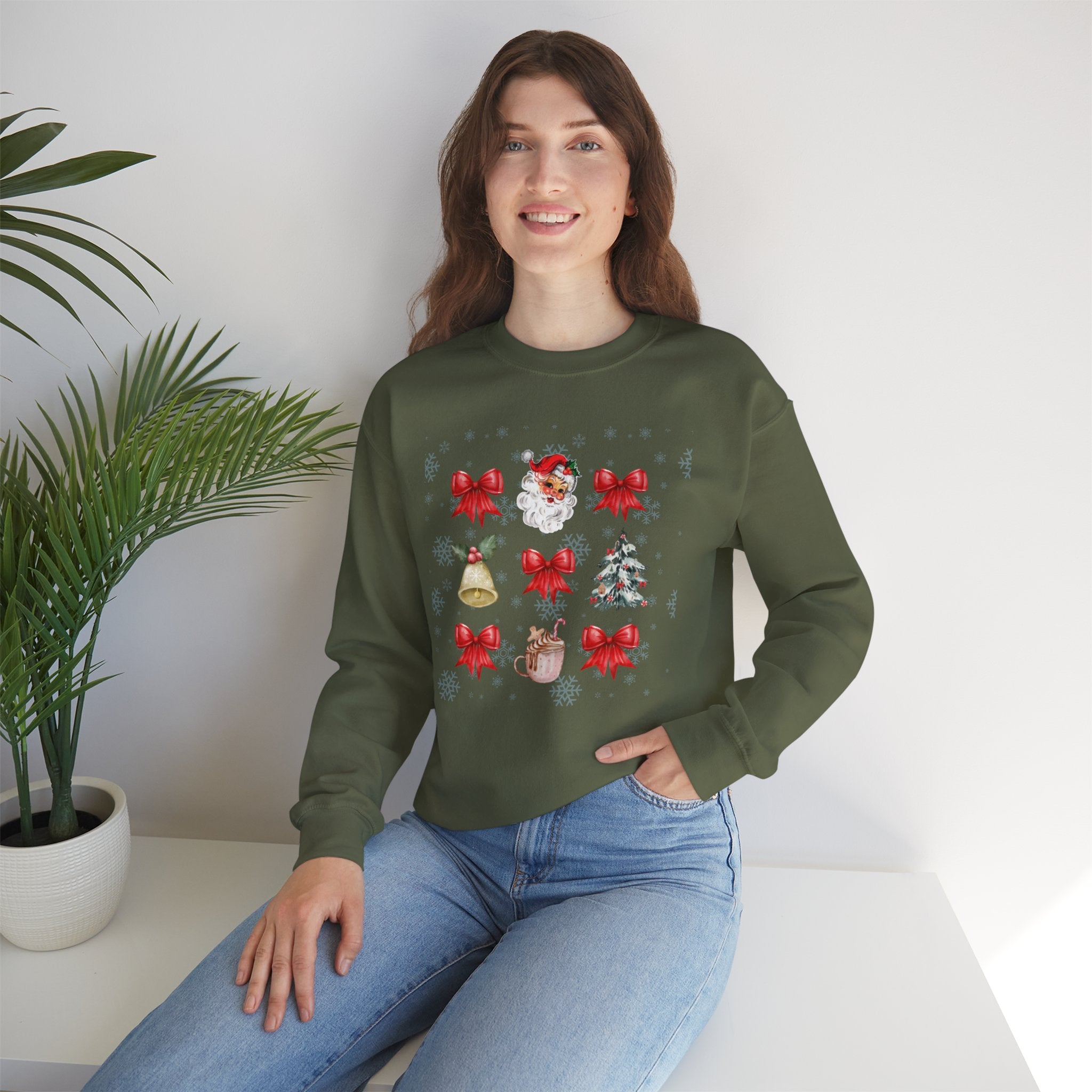 "Christmas Bows" Unisex Heavy Blend Crewneck Sweatshirt