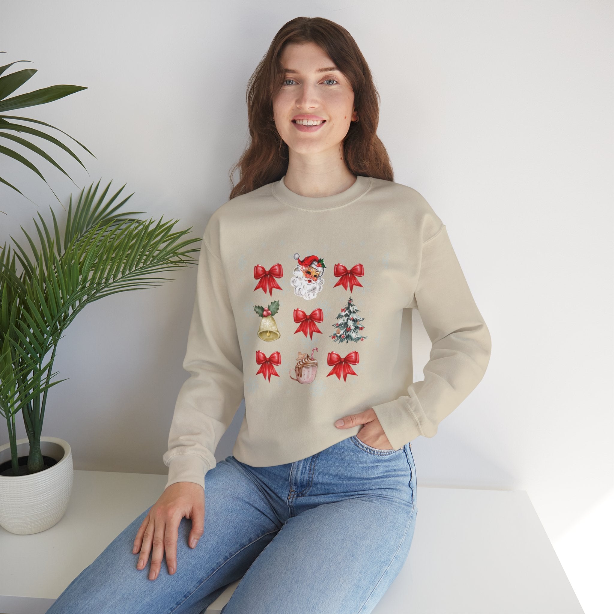 "Christmas Bows" Unisex Heavy Blend Crewneck Sweatshirt